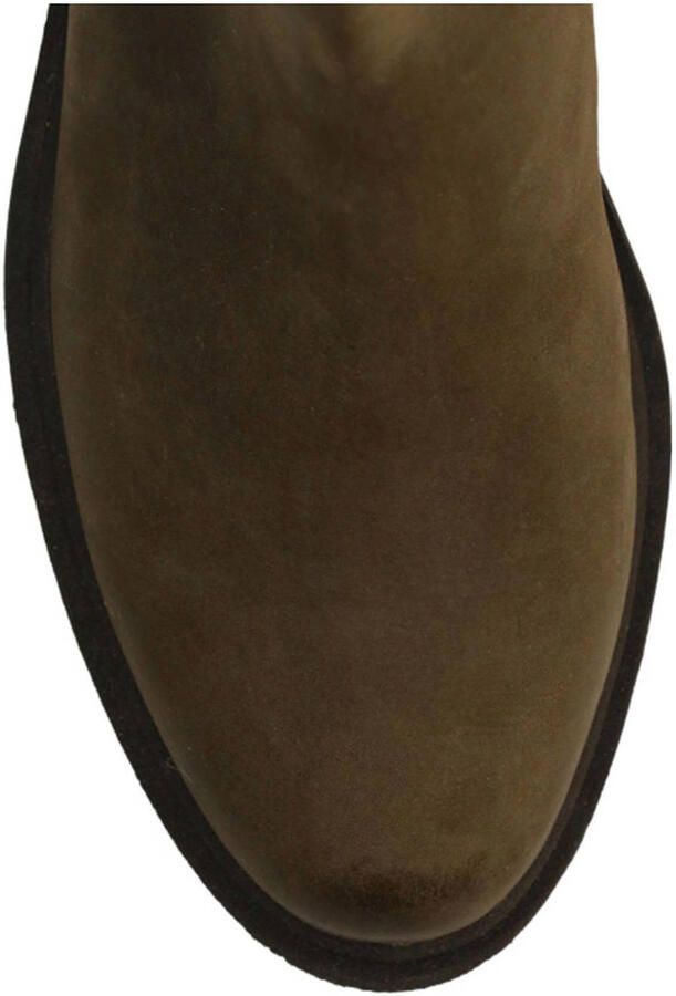 Manfield Dames Donkergroene nubuck chelsea boots - Foto 2