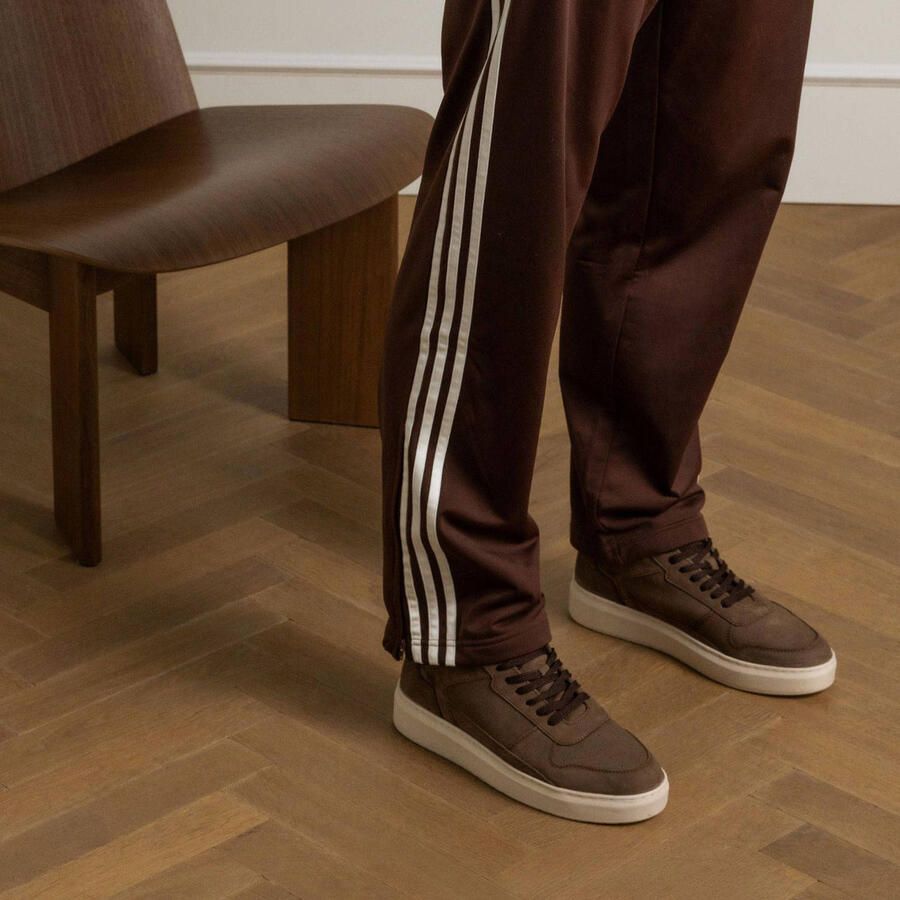 Manfield Heren Cognac nubuck sneakers