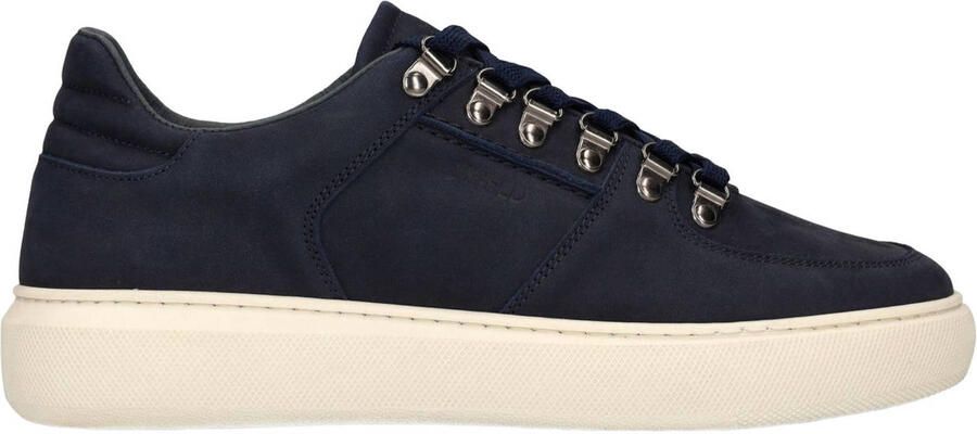 Manfield Heren Donkerblauwe nubuck sneakers