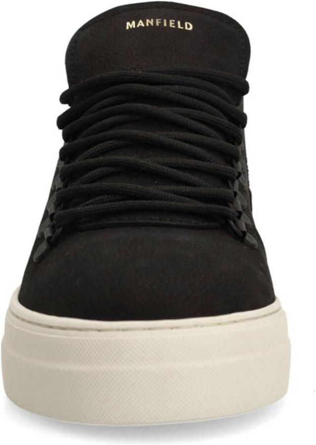 Manfield Heren Zwarte nubuck sneakers - Foto 2