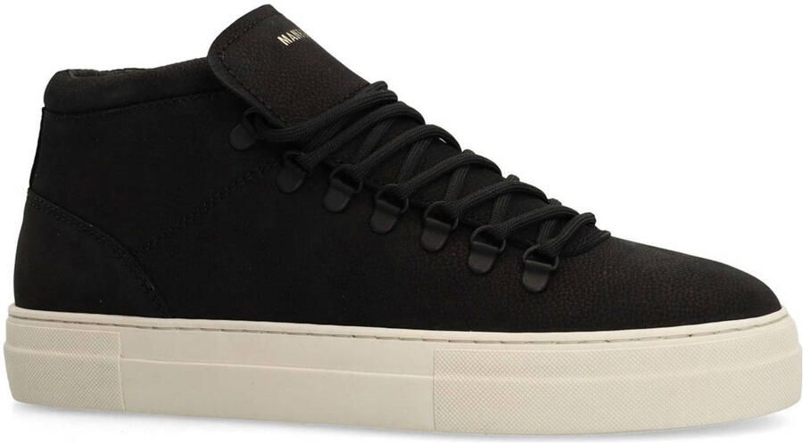 Manfield Heren Zwarte nubuck sneakers