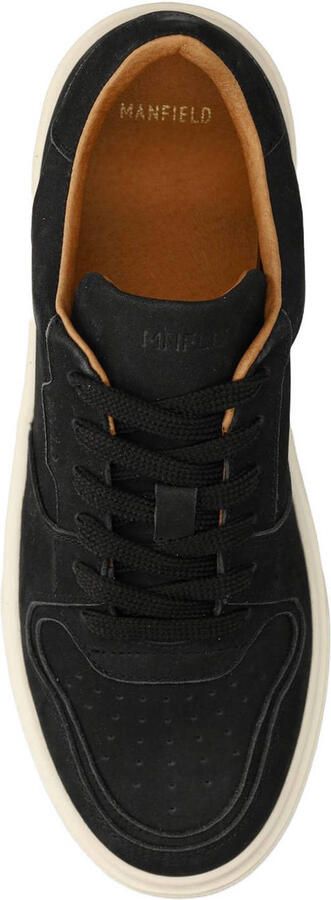 Manfield Heren Zwarte nubuck sneakers - Foto 2
