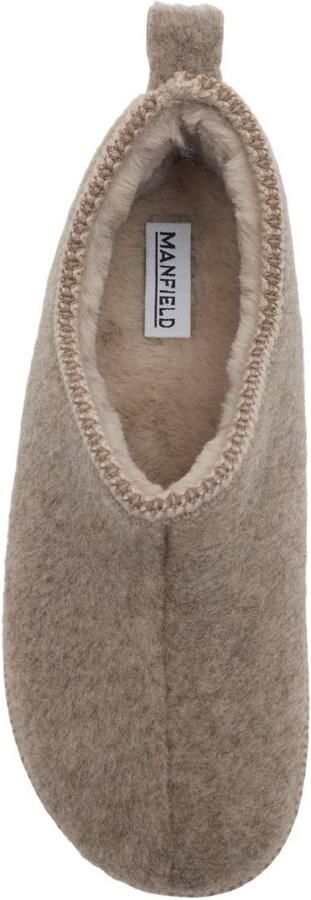 Manfield Dames Taupe pantoffels - Foto 3