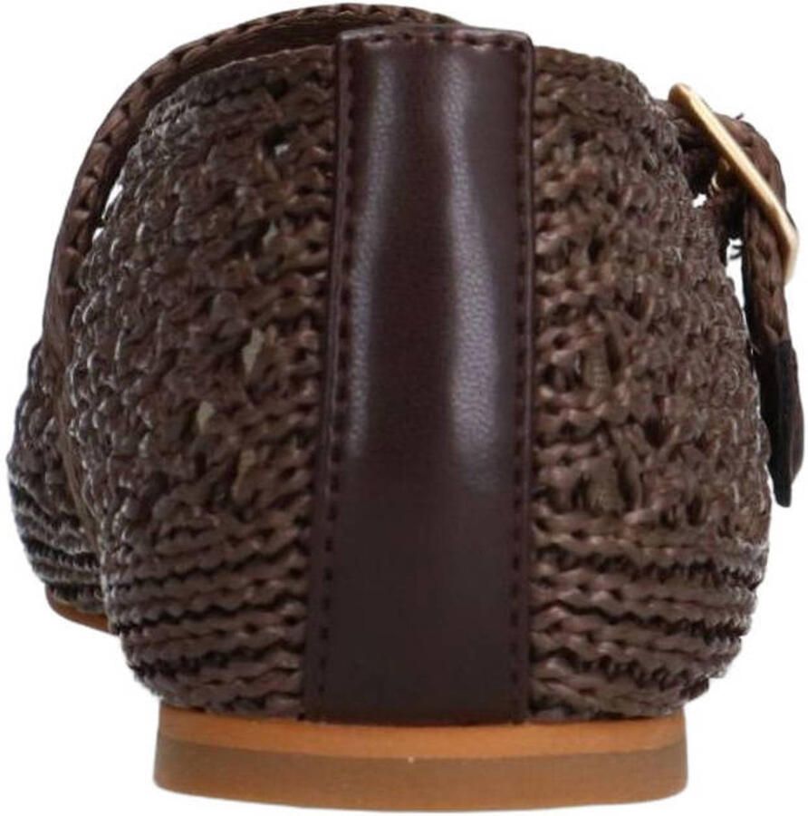 Manfield Dames Bruine raffia ballerina's