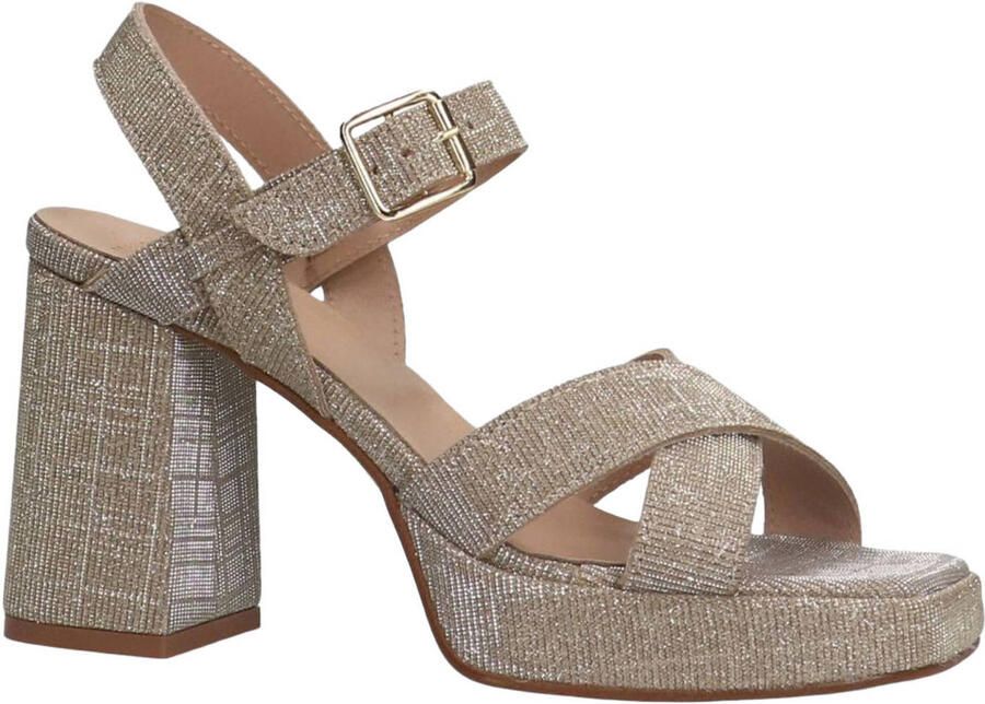 Manfield Dames Gouden sandalen met hak