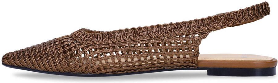 Manfield Dames Bronzen gevlochten slingbacks - Foto 3