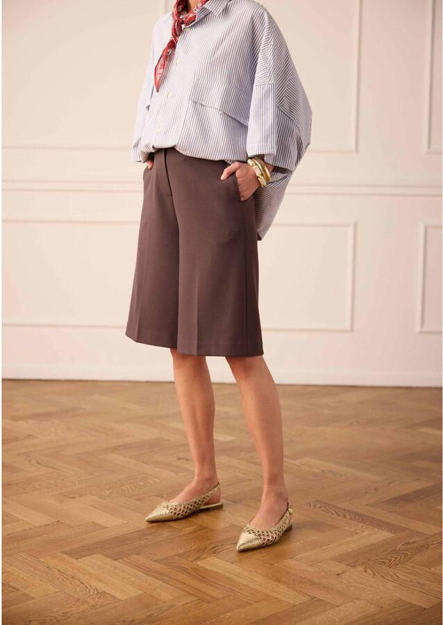 Manfield Dames Gouden gevlochten slingbacks