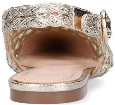 Manfield Dames Gouden gevlochten slingbacks - Foto 3