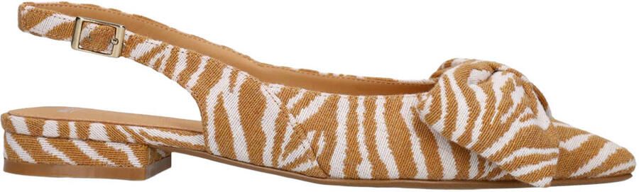 Manfield slingback loafers met zebraprint cognac