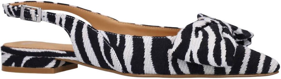Manfield Dames Off white zebra slingbacks met strik