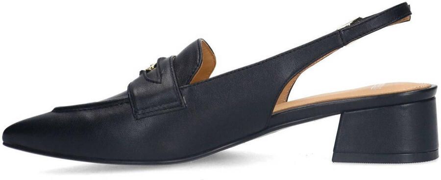 Manfield Dames Zwarte leren slingbacks