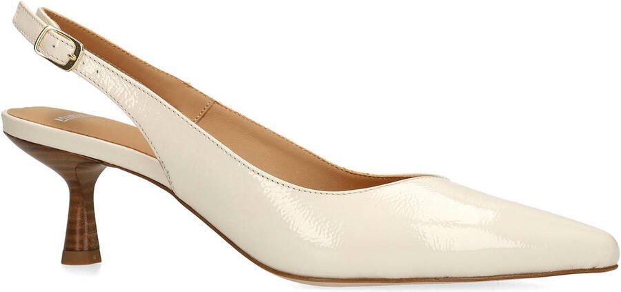 Manfield Dames Off white lakleren slingbacks - Foto 3