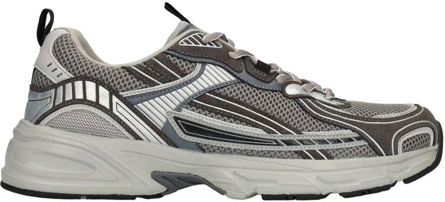 Manfield Heren Grijze sneakers met mesh destails