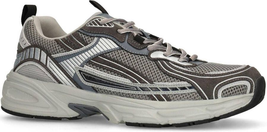 Manfield Heren Grijze sneakers met mesh destails - Foto 2