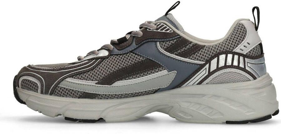 Manfield Heren Grijze sneakers met mesh destails - Foto 3