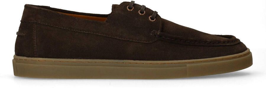Manfield Heren Bruine suède veterschoenen