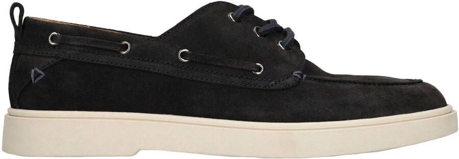 Manfield Heren Donkerblauwe suède bootschoenen