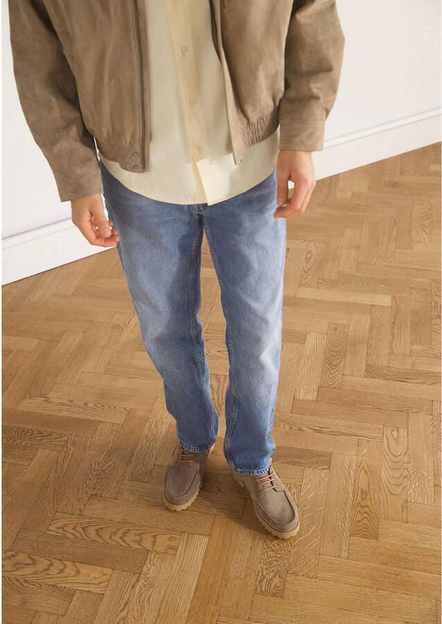 Manfield Heren Beige suède bootschoenen