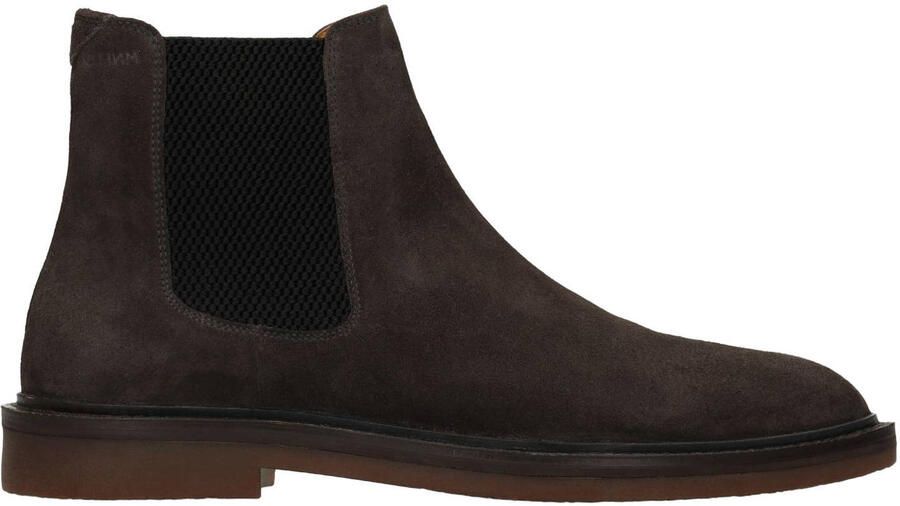 Manfield Heren Antraciet suède chelsea boots
