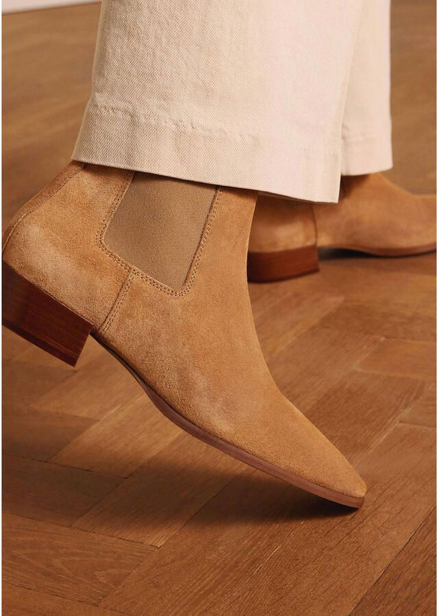 Manfield Dames Beige suède chelsea boots - Foto 2