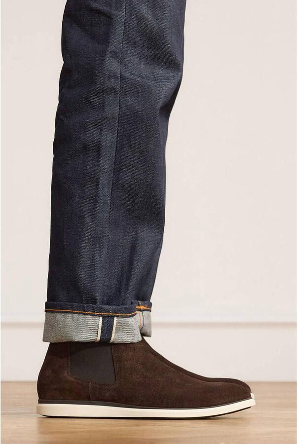 Manfield Heren Bruine suède chelsea boots - Foto 2