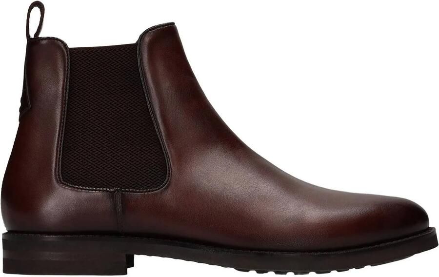 Manfield Heren Bruine leren chelsea boots