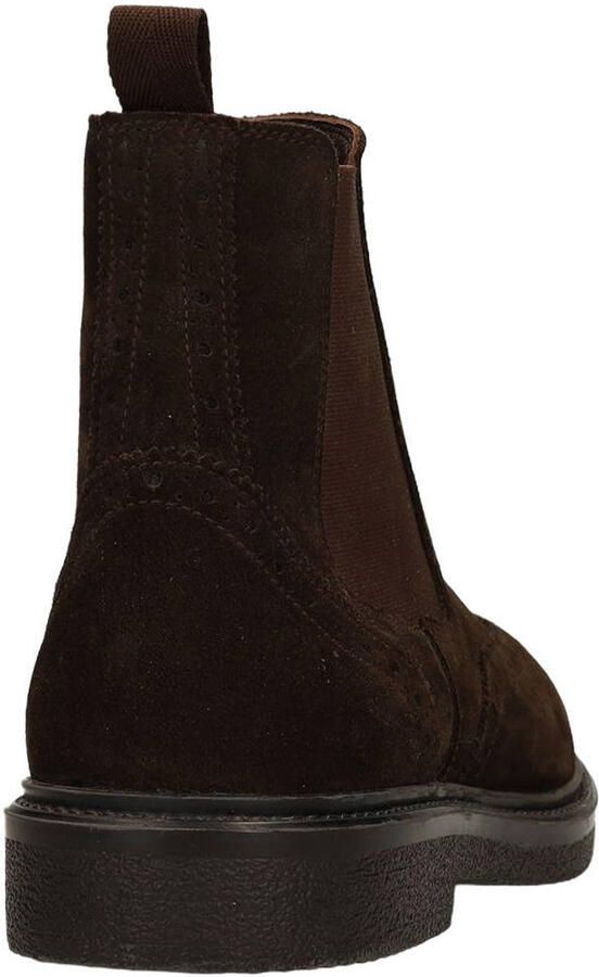 Manfield Heren Donkerbruine suède chelsea boots - Foto 2