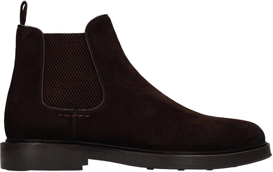Manfield suède chelsea boots donkerbruin