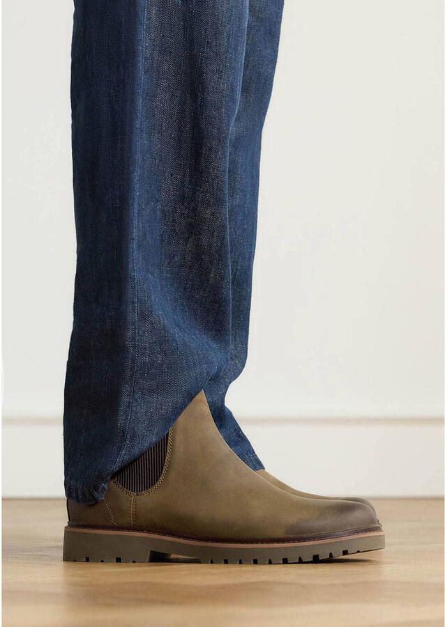Manfield Heren Groene nubuck chelsea boots - Foto 3