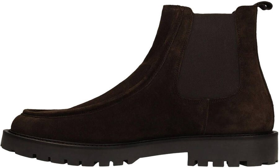 Manfield suède chelsea boots met profielzool bruin - Foto 2