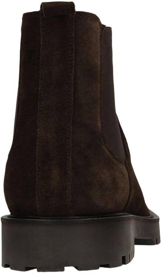Manfield suède chelsea boots met profielzool bruin - Foto 3