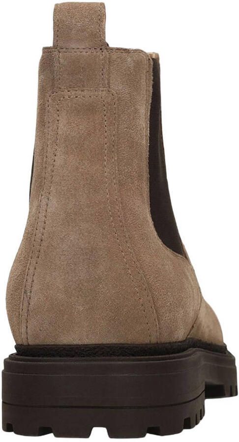 Manfield suède chelsea boots met profielzool taupe - Foto 3