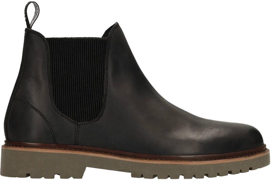 Manfield suède chelsea boots met profielzool zwart