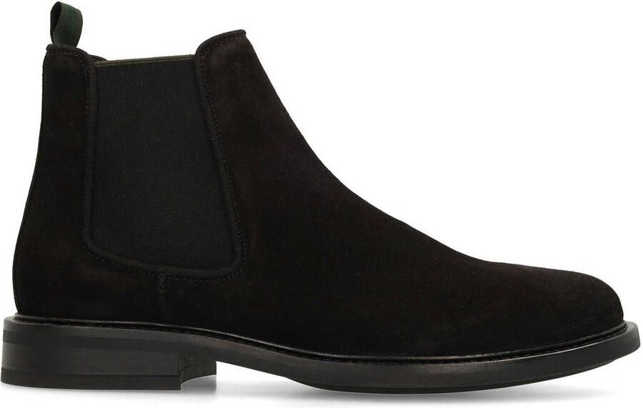 Manfield Heren Zwarte suède chelsea boots