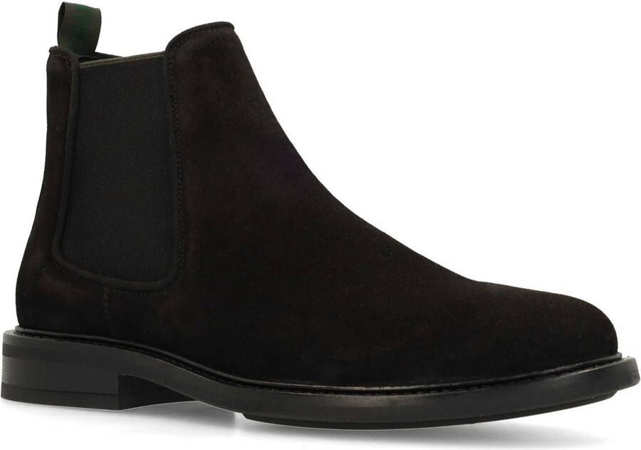 Manfield Heren Zwarte suède chelsea boots
