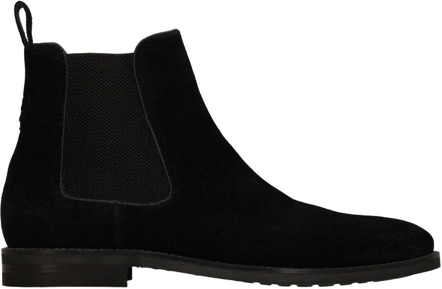 Manfield Heren Zwarte suède chelsea boots