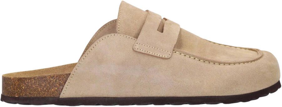 Manfield Heren Beige suède clogs