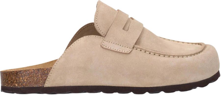 Manfield Dames Beige suède clogs