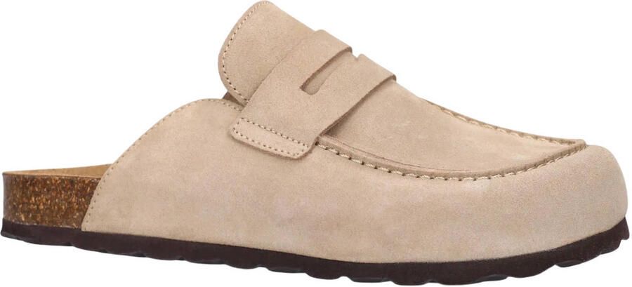 Manfield Dames Beige suède clogs - Foto 2