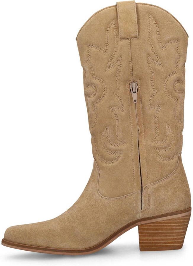 Manfield Dames Beige suède cowboylaarzen - Foto 2