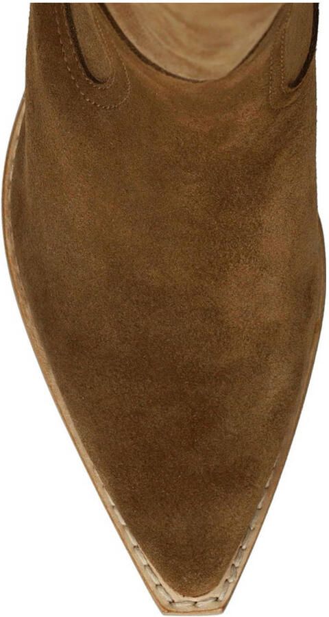 Manfield Dames Bruine suède hoge cowboy laarzen met franjes - Foto 3