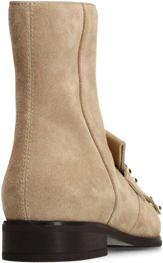 Manfield Dames Taupe suède enkellaarsjes met studs - Foto 3