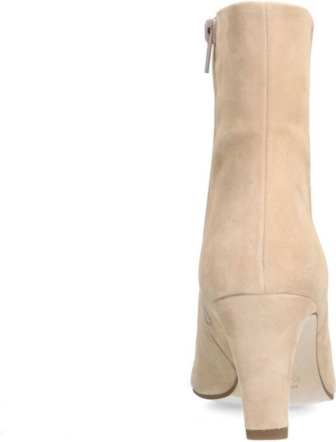Manfield Dames Beige suède enkellaarsjes met hak - Foto 2