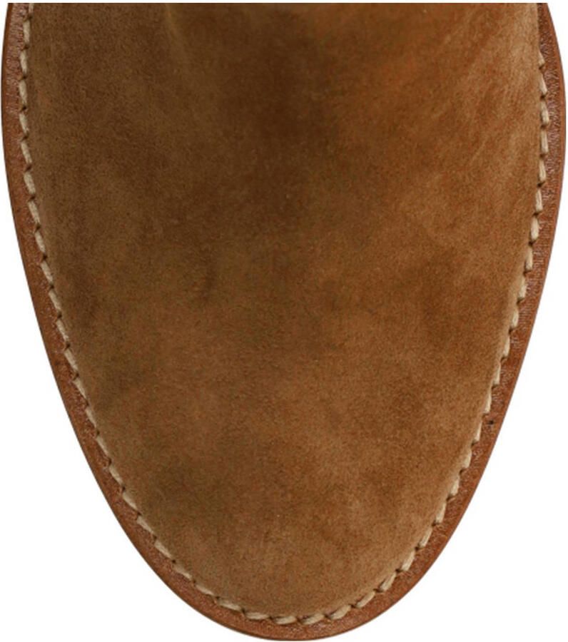 Manfield Dames Beige suède enkellaarsjes