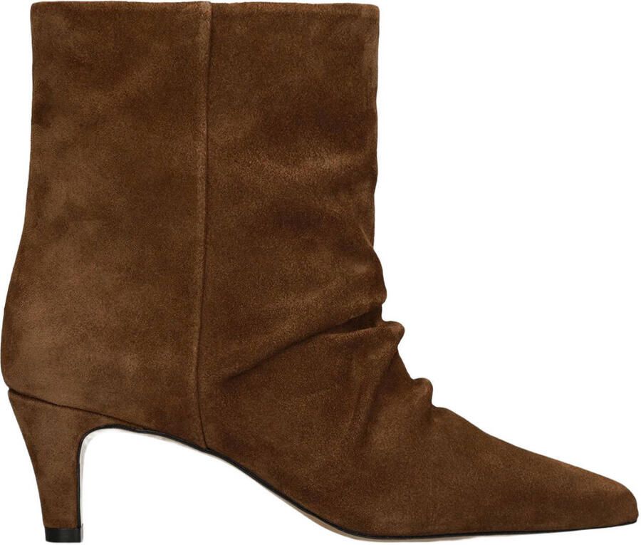 Manfield Bruine suède slouchy enkellaarsjes