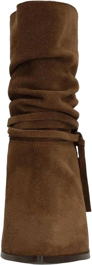 Manfield Dames Taupe suède slouchy enkellaarsjes - Foto 2