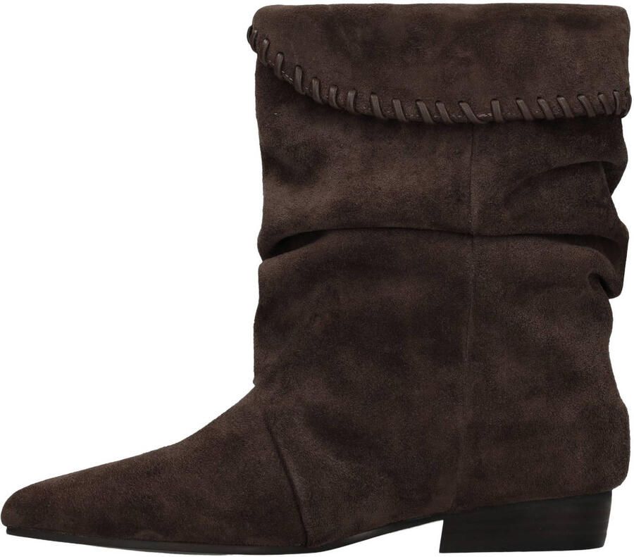 Manfield Dames Taupe suède enkellaarsjes - Foto 2
