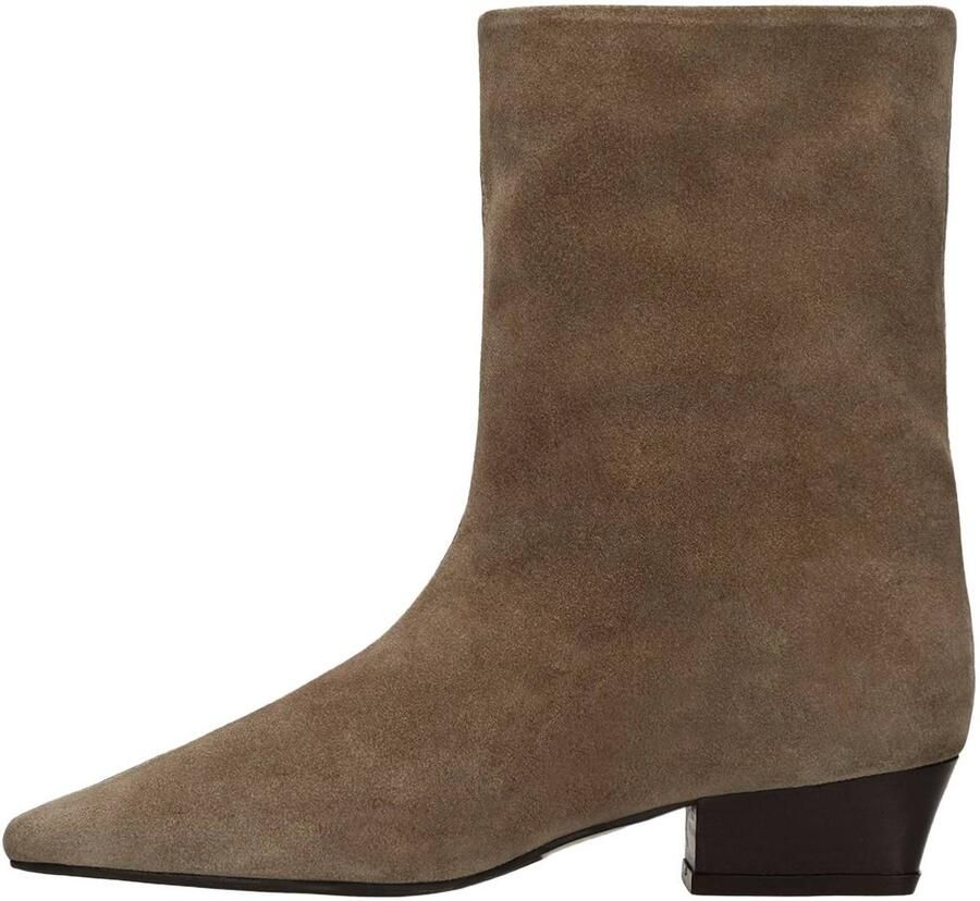 Manfield Dames Taupe suède enkellaarsjes - Foto 2