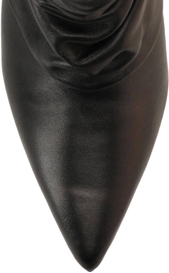 Manfield Dames Zwarte leren slouchy enkellaarsjes - Foto 2