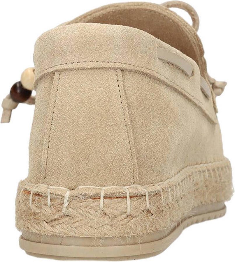 Manfield Dames Beige suède espadrilles met franjes - Foto 2